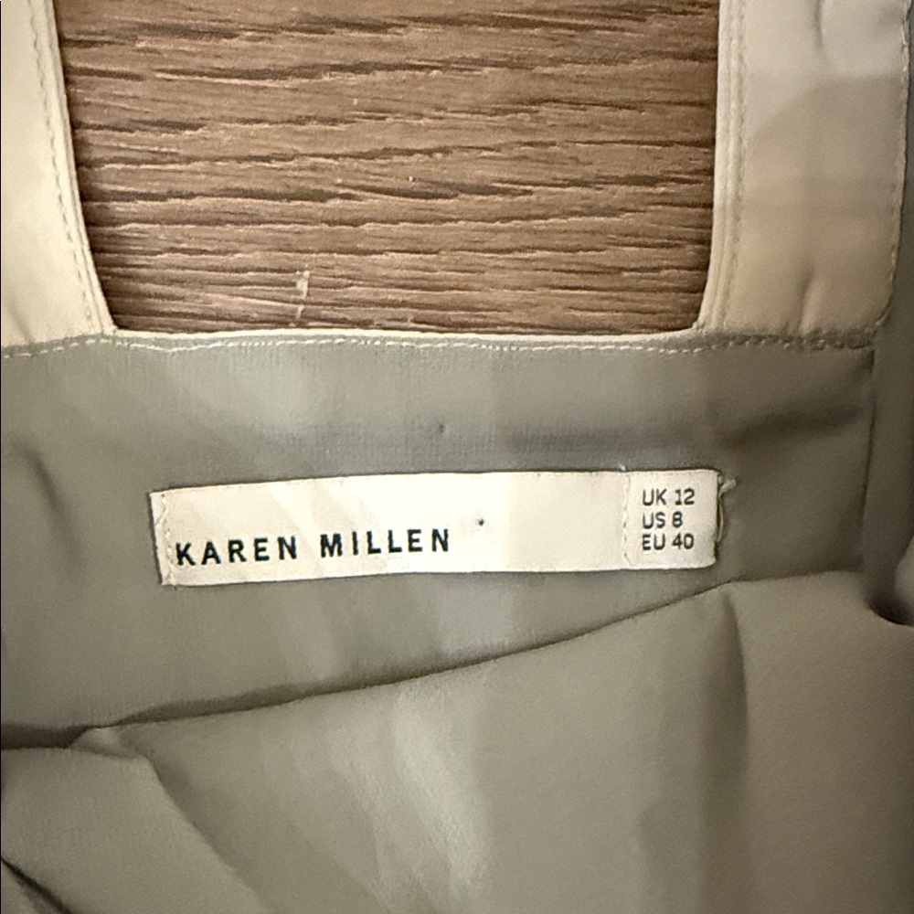 Karen Millen Beige Embroidered Midi Dress with sheer overlay - Picture 7 of 9